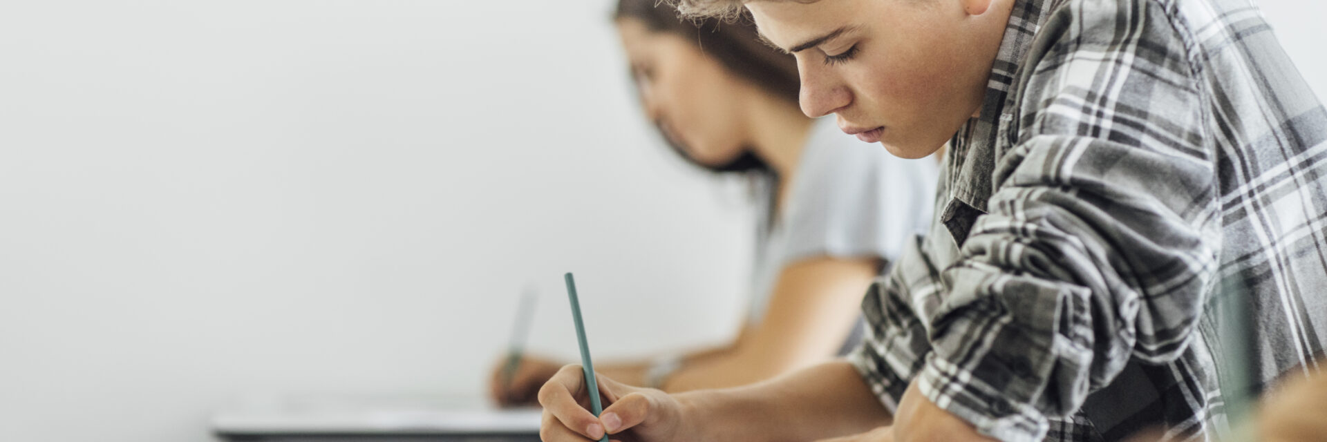 Teenage boy doing an exam